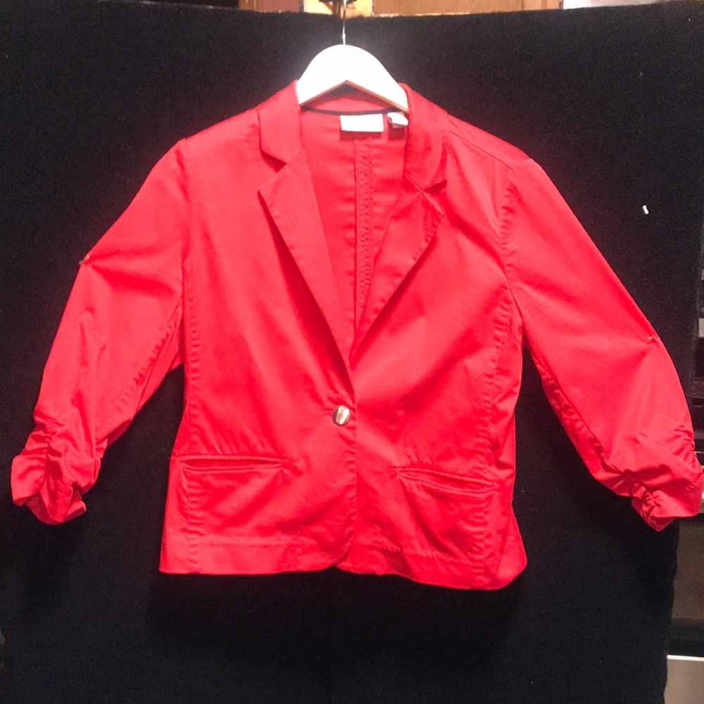 Chicos size 1 (8-10) red cotton summer blazer